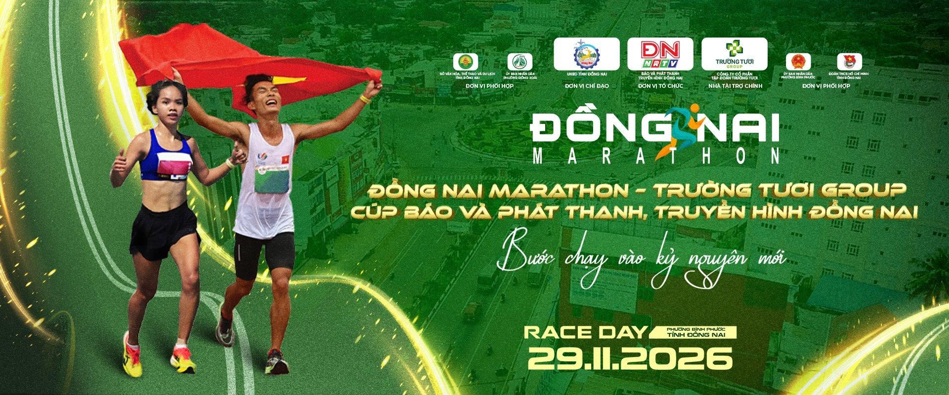 ĐỒNG NAI MARATHON - TRƯỜNG TƯƠI GROUP CÚP BÁO VÀ PHÁT THANH TRUYỀN HÌNH ĐỒNG NAI banner