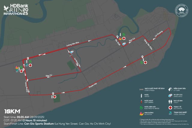 HDBank Green Marathon 2025 - Bản Đồ Đường Chạy
