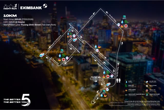 HO CHI MINH CITY NIGHT RUN EXIMBANK 2026 - Bản Đồ Đường Chạy