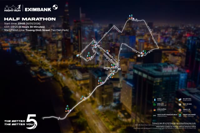 HO CHI MINH CITY NIGHT RUN EXIMBANK 2026 - Bản Đồ Đường Chạy