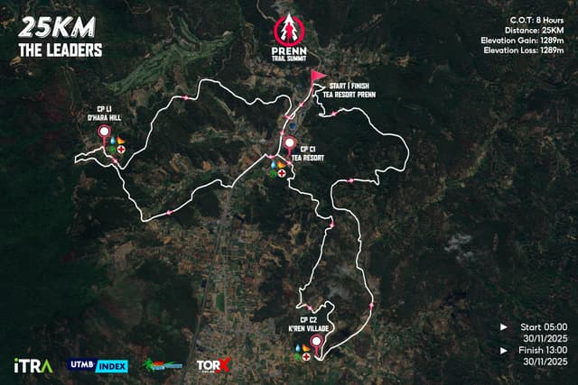 PRENN TRAIL SUMMIT 2025 - Bản Đồ Đường Chạy