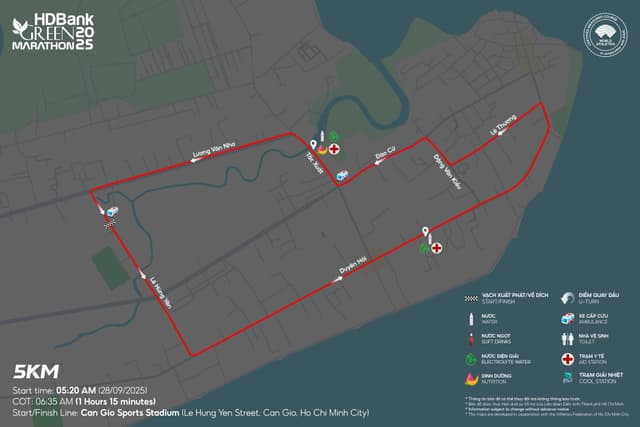HDBank Green Marathon 2025 - Bản Đồ Đường Chạy