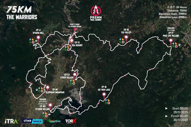 PRENN TRAIL SUMMIT 2025 - Bản Đồ Đường Chạy