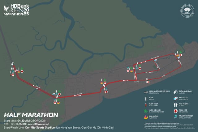 HDBank Green Marathon 2025 - Bản Đồ Đường Chạy