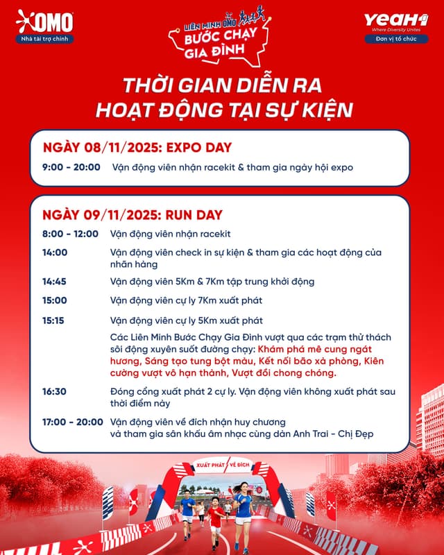 Liên Minh Bước Chạy Gia Đình 2025 - Lịch Trình Sự Kiện