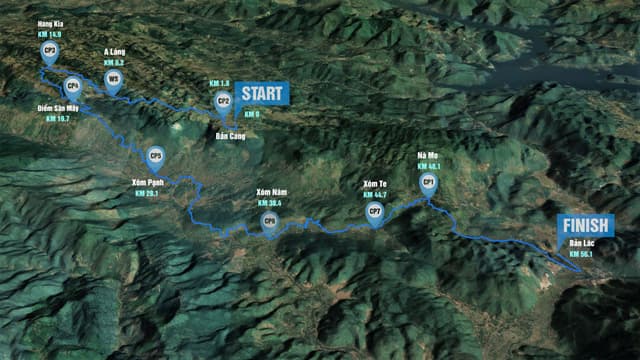 Vietnam Ultra Marathon - Bản Đồ Đường Chạy