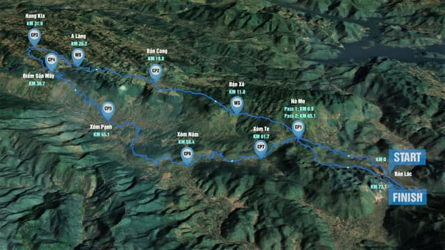 Vietnam Ultra Marathon - Bản Đồ Đường Chạy