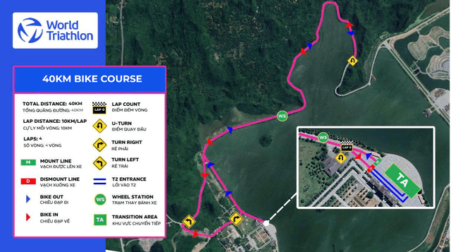 Giải Triathlon Cúp Châu Á - Tam Chúc năm 2026 - Sơ Đồ Đường Chạy