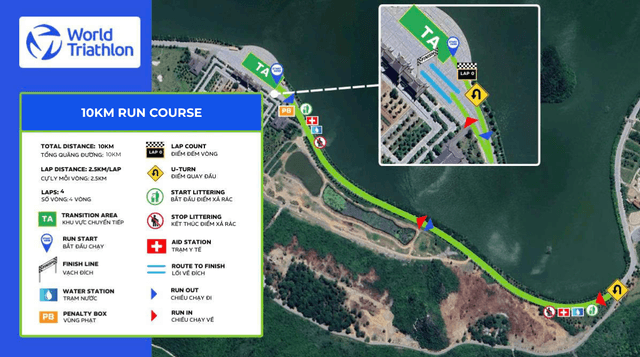 Giải Triathlon Cúp Châu Á - Tam Chúc năm 2026 - Sơ Đồ Đường Chạy