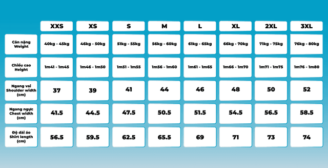 Chạy Bộ Vì Rùa Biển - Cỡ Áo